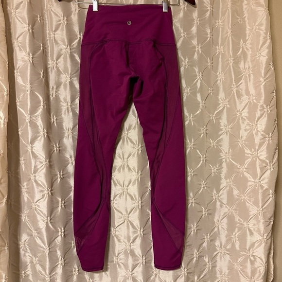 Lululemon Tranquil Tight Leggings High Rise Mesh Regal Plum Purple Pink - Picture 8 of 16